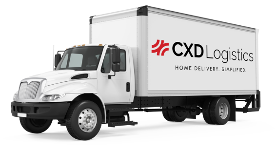 Large White Shipping truck with CXD Logistics logo